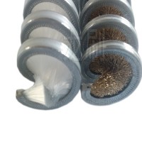 Copper coated steel wire rope cleaning brush